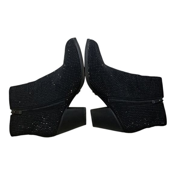 Juicy Couture Shimmer Rhinestones Whimsygoth Chunky Heel Ankle Boots Size 8.5 - Picture 6 of 15